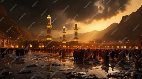 Premium Photo | Muslim people praying at Kaaba in Makkah Translation Praise be to Allah Who ...