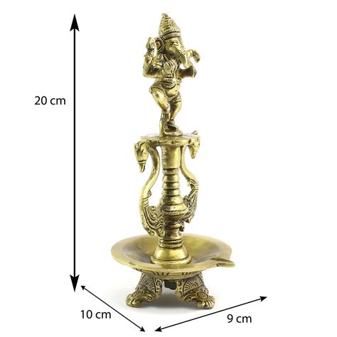 Ganesha Diya Stand | Brass Ganesh Idol With Deepak - eCraftIndia Online