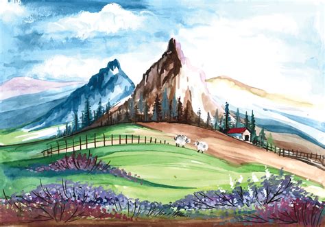 Mountains Landscape Drawing