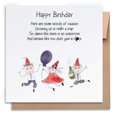 Buy Birthday Card-Words of Caution-with Envelope, Birthday Card Funny ...