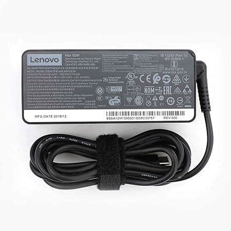 Lenovo GX20P92532 65W AC Adapter/Charger with Power Cord for Select ...