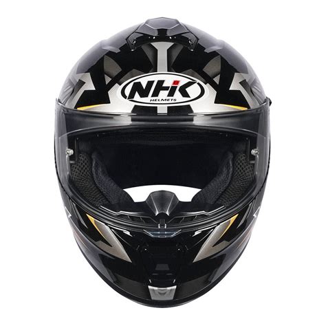 NHK K5R Wingstar Gloss Black Gold Helmet– Moto Central