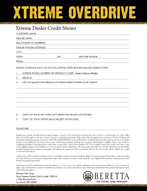 Xtreme Dealer Credit Memo - Blank Fillable Template | Fill Out, Print ...