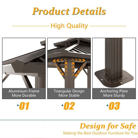 COBIZI 10x12 Hardtop Gazebo Aluminum Gazebos with India | Ubuy