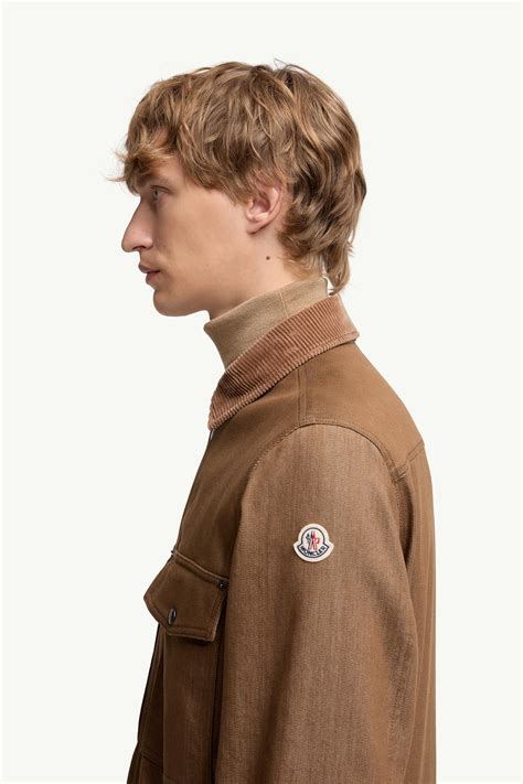 Brown Denim Corduroy-Trimmed Shirt Jacket - Shirts for Men | Moncler US