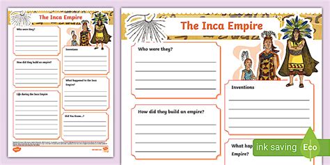 The Inca Empire Fact File Template