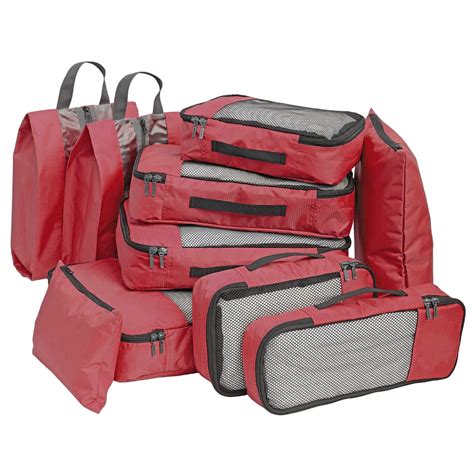 FATMUG Packing Cubes Travel Bag Organiser Set of 10(1L,2M, 2S, 1Slim,2 ...