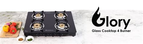 Glory 4 Burner Glass Cooktop, Black 8mm Toughened Glass with 2 Years W ...