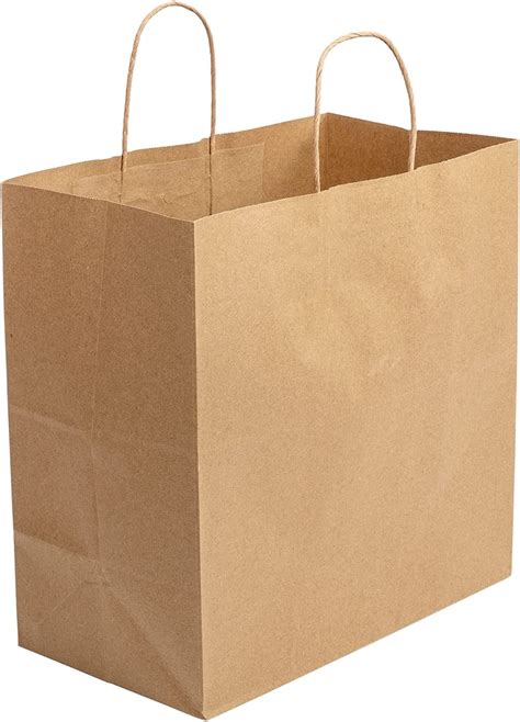 AmerCareRoyal Kraft Paper Bags with Twisted Handles, 13" x 7" x 13 ...
