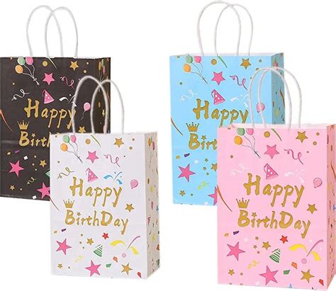 Arjoos | Happy Birthday Print Party Gift Goody Bags (pack Of 12 ...