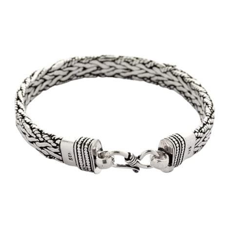 Buy THE WOKE COLLECTION 925 Sterling Silver Strap Antique Bracelet ...