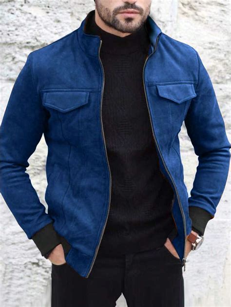 Manfinity Men Flap Detail Zip Up Jacket | SHEIN USA