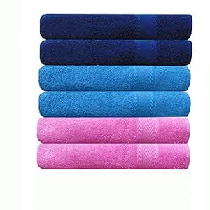 Akin Towel Cotton 500 GSM Hand Towels - 24X17 Inch, Set of 6, Standard ...