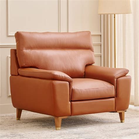 Buy Aprilla NXT Half Leather 1-Seater Sofa - Tan from Home Centre at ...