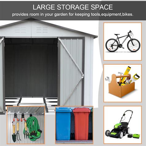 Buy 8' x 6' Outdoor Storage Shed,Garden Tool Shed with Floor Frame Kit ...