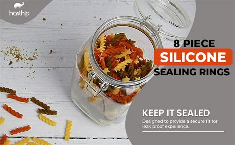 HASTHIP® 8 Pcs Silicone Sealing Rings For Mason Jar,Inner Diameter 2 ...