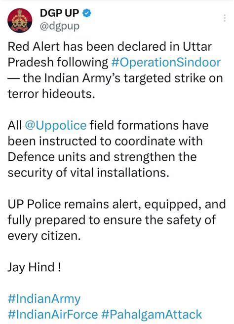 Uttar Pradesh declares state-wide red alert following 'Operation ...