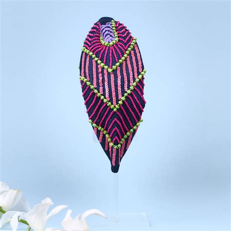 Betty Cooper Denim Headband in Neon Embroidery – Elaa