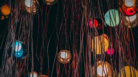Download wallpaper 1920x1080 lamps, balls, colorful, lighting, form ...