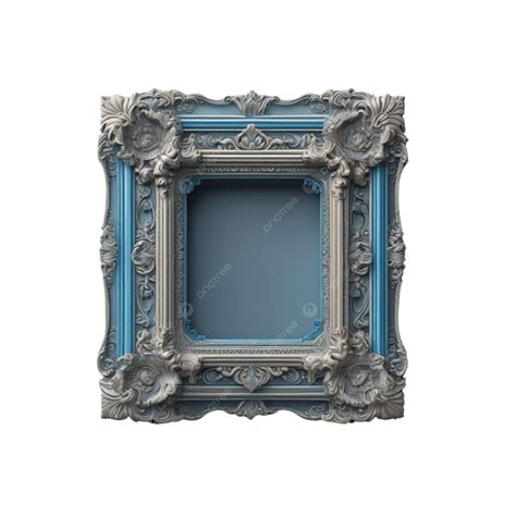 Blue Gray Picture Frame 3d Art, Picture Box Blue Gray Box, Gray, Text ...