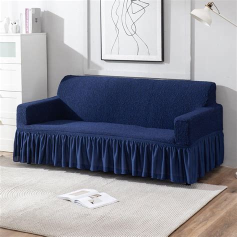 Designer Stretchable Woven Jacquard Frill Sofa Covers Sets | HOKIPO ...