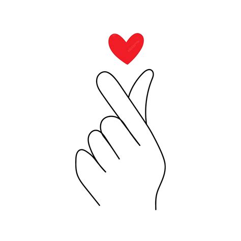 Premium Vector | Korean Heart Finger Korean Heart Finger Cut file I ...