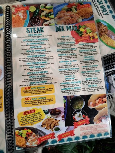 Menu at Rancho Grande Méxican Grill restaurant, Beckley, Robert C Byrd Dr