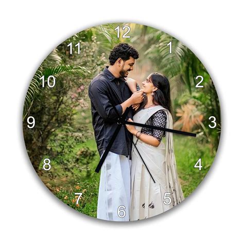 Buy Personalized Wall Clock 8 Inch – Custom Photo Wall Clock for Couple ...