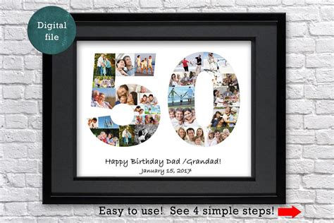 Custom 50th Birthday Photo Collage Gift, 50th Anniversary Gifts for ...
