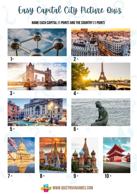 13+ Capital City Picture Quiz Rounds (Free & Printable) - Quiz Trivia Games