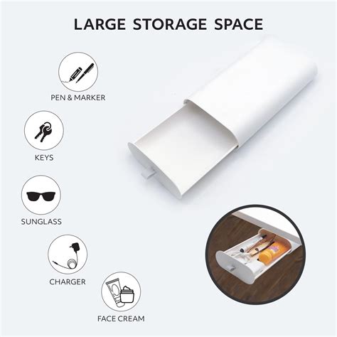 Buy Under Desk Drawer Organizer Self-Adhesive Hidden Storage Box ...