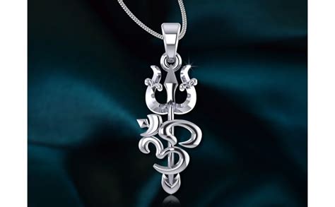 Buy PrabhuBhakti Sterling Silver 925 Mahadev Om Trishual Pendant With ...