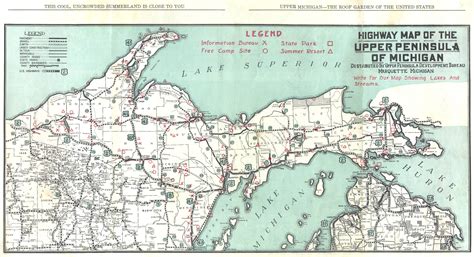 1920upmap.JPG (4557×2471) | Highway map, Upper peninsula, Michigan