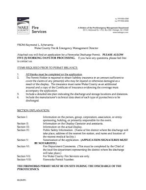 Fillable Online Fireworks Permit Application - Wake County Government ...