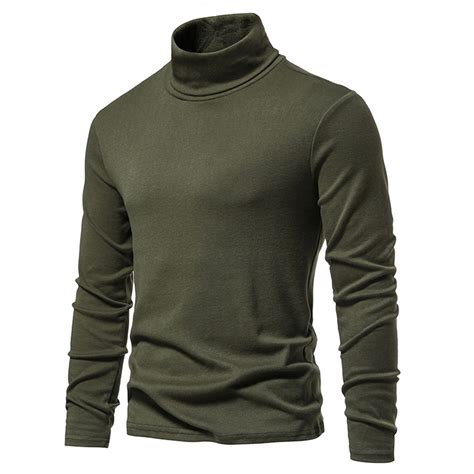 Men's Slim Fit Turtleneck Sweater Casual Basic Knitted Long Sleeve ...