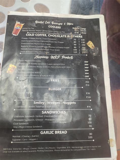 Menu at Nescafe Pal RTO, Surat