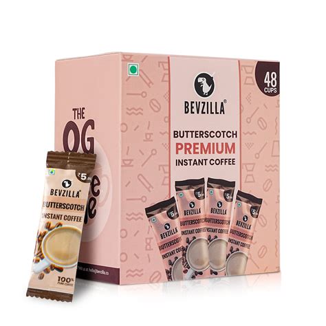Bevzilla 48 Instant Coffee Powder Sachets (Butterscotch) - 96 Grams ...
