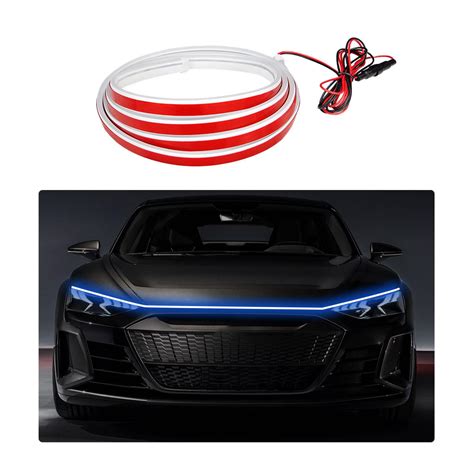 Ohleats 71 Inch Car Hood Light Strip, Exterior Flexible Daytime LED Running Light, Waterproof ...