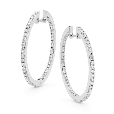 White Gold Diamond Hoop Earrings | Allure South Sea Pearls