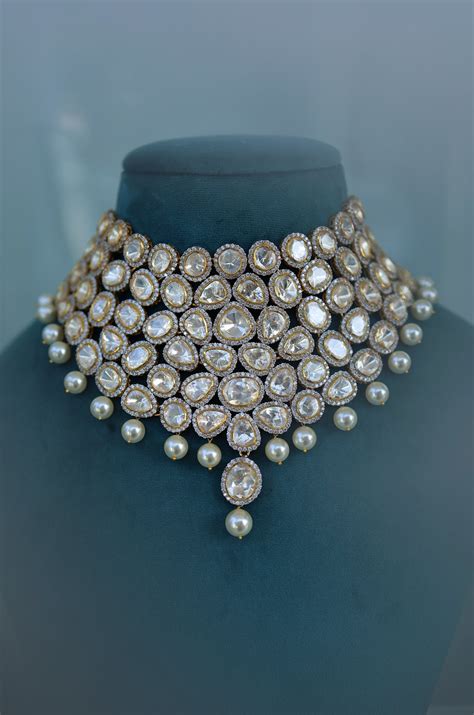 Arissa Moissanite Polki Silver Choker Necklace – Paisley Pop Shop