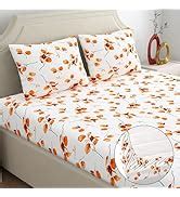 Home Ecstasy 100% Cotton Double Bedsheet with 2 Pillow Covers - (Size ...