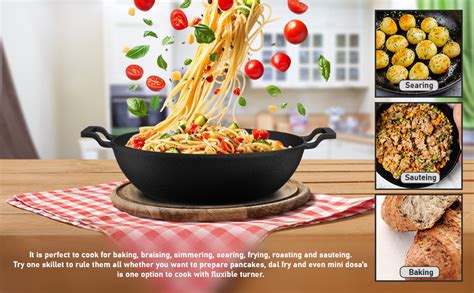 Esspy Pre Seasoned Cast Iron Kadhai | Naturally Non Stick Kadai for ...