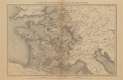 General Map of the Peoples of Gaul in the Time of Caesar by Eugene ...