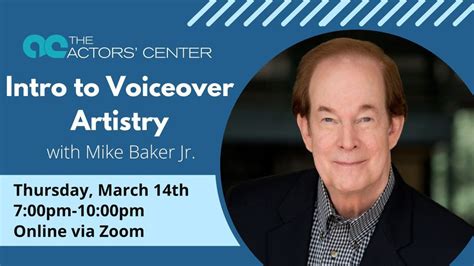 Intro to Voiceover Artistry with Mike Baker Jr. (Online), Online event ...