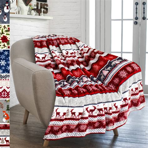 PAVILIA Christmas Throw Blanket | Holiday Christmas Reindeer Snowflakes ...