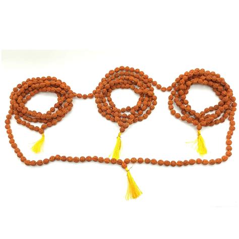CREYENTES® 5 Face Rudraksha Mala for Men & Women Pack of 4, Size 8 Mm ...