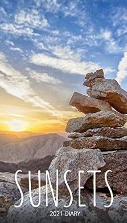 Sunsets 2021 Diary: Slim Pocket Calendar, Week to View, Monthly Planner ...