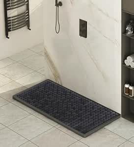 Buy Obsessions Non-Slip Grey PVC Shower Mat for Bathrooms, 36x80 cm ...
