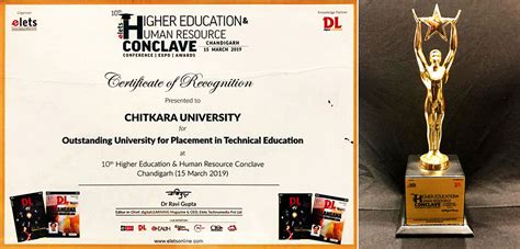Chitkara declared 'Outstanding University for Placement' at 10th Higher ...