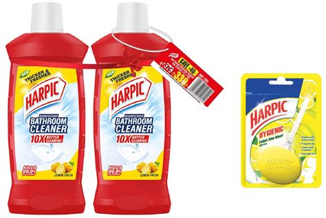 Harpic Disinfectant Bathroom Cleaner Liquid, Lemon - 1L (Pack of 2 ...